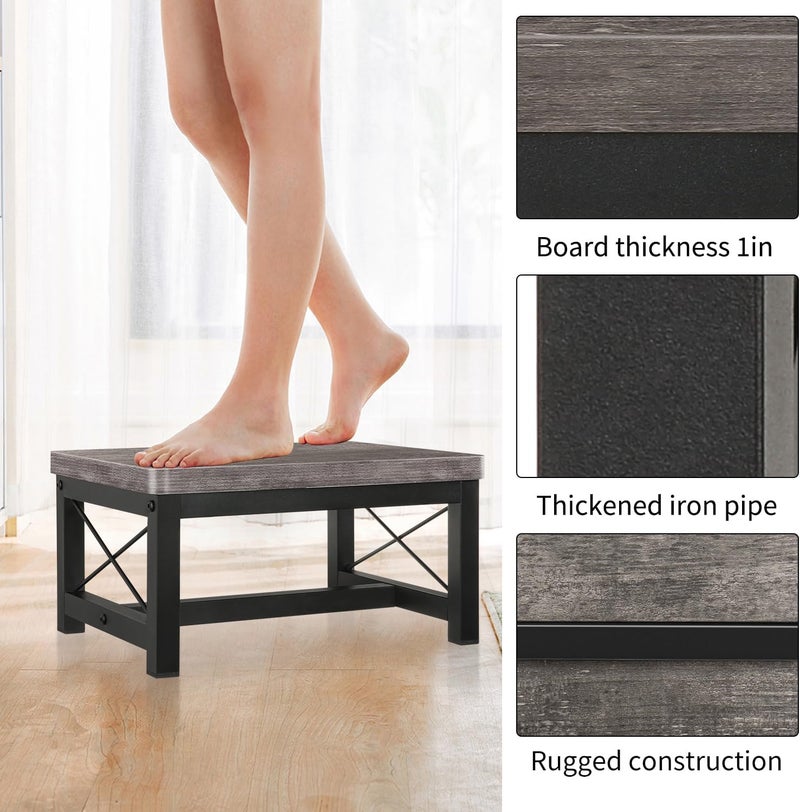 YINMIT Step Stool for Adults and Kids,Heavy Duty Step Stool for High Bed with Non-Slip Feet, Using for Bedroom, Hold Up to 500 lbs (Grey) - Image 5